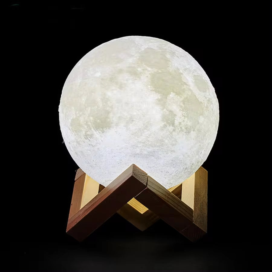 Dropship 3D Print Rechargeable Moon Lamp LED Night Light Creative Touch Switch Moon Light for Bedroom Decoration Birthday Gift